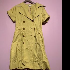 CAbi Womens Sz S Green Short Sleeve Dress